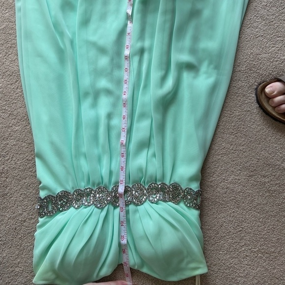 Juno Dress Collection Mint Green High Low Strapless Prom Dress - Picture 7 of 8